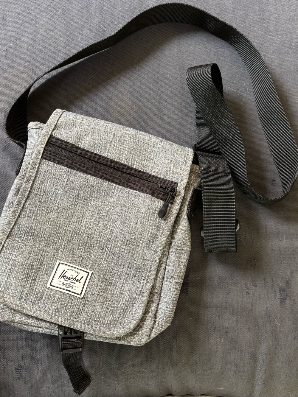 Herschel Supply Company Gray Messenger Crossbody with Black Strap